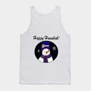 Blue Snowman Happy Hanukah! Tank Top